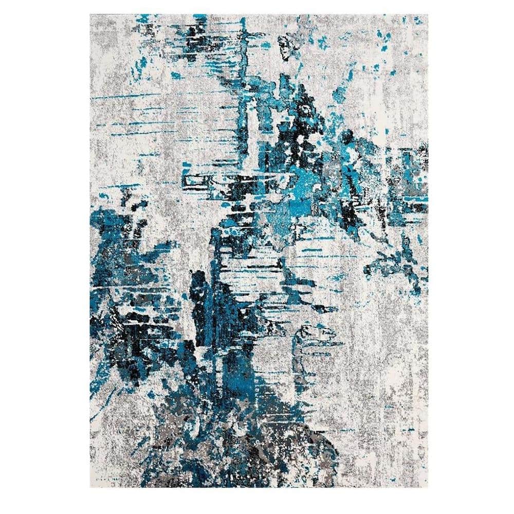 LUXE WEAVERS Cambridge Collection Contemporary Abstract Turquoise 4x5