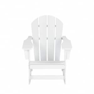 Laguna Outdoor Patio Plastic Adirondack Porch Rocking Chair in White