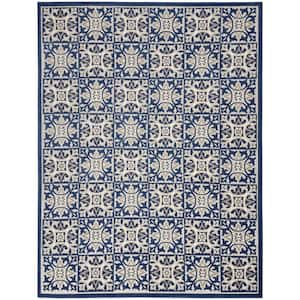 Aloha Blue 5 ft. x 8 ft. Geometric Contemporary Area Rug