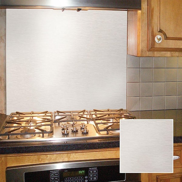 30 in. x 30 in. Polished Stainless Steel Backsplash