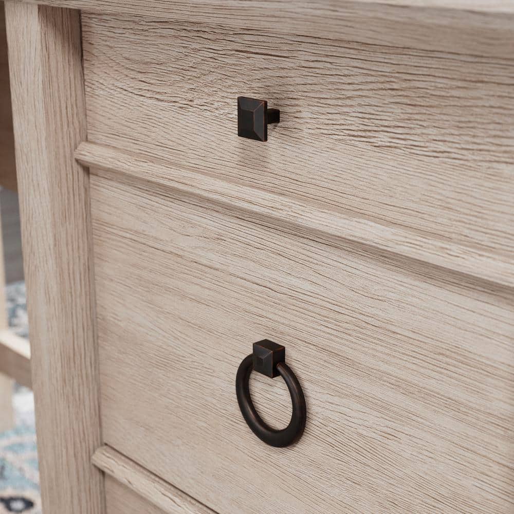 Cascade Oak L-Shaped Executive Computer Desk with Drawers
