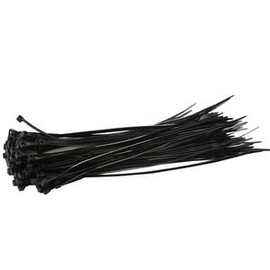 500 Pack 7.6" Black Cable Zip Ties 50lb Tensile Strength UV Resistant Nylon USA