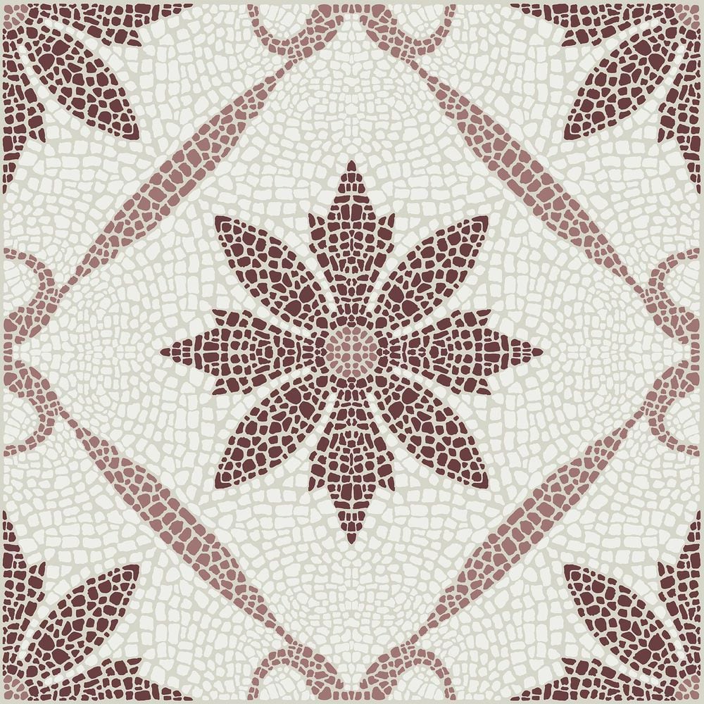 Red 3 MIL x 12 in. W Water Resistant Jamila Burgundy Peel and Stick Virgin Vinyl Floor Tiles Set of 20 ( 20 sq. ft. ) price history on PriceWatchPro