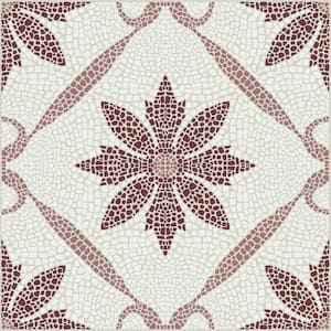 Red 3 MIL x 12 in. W Water Resistant Jamila Burgundy Peel and Stick Virgin Vinyl Floor Tiles Set of 20 ( 20 sq. ft. )