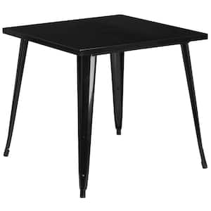 Black Square Metal Outdoor Bistro Table