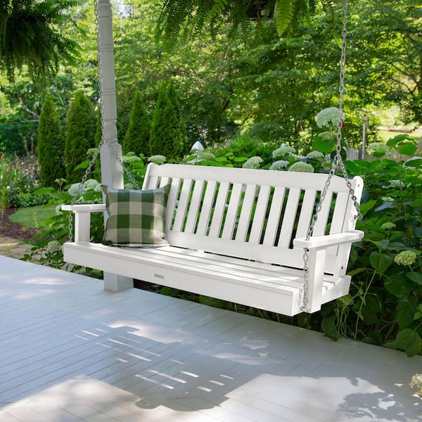 Lehigh 5 ft. 2-Person White Recycled Plastic Porch Swing