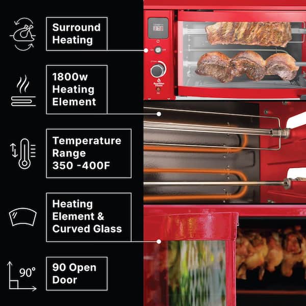 BRAZILIAN FLAME 2-Skewer Brazilian Rotisserie Portable Electric