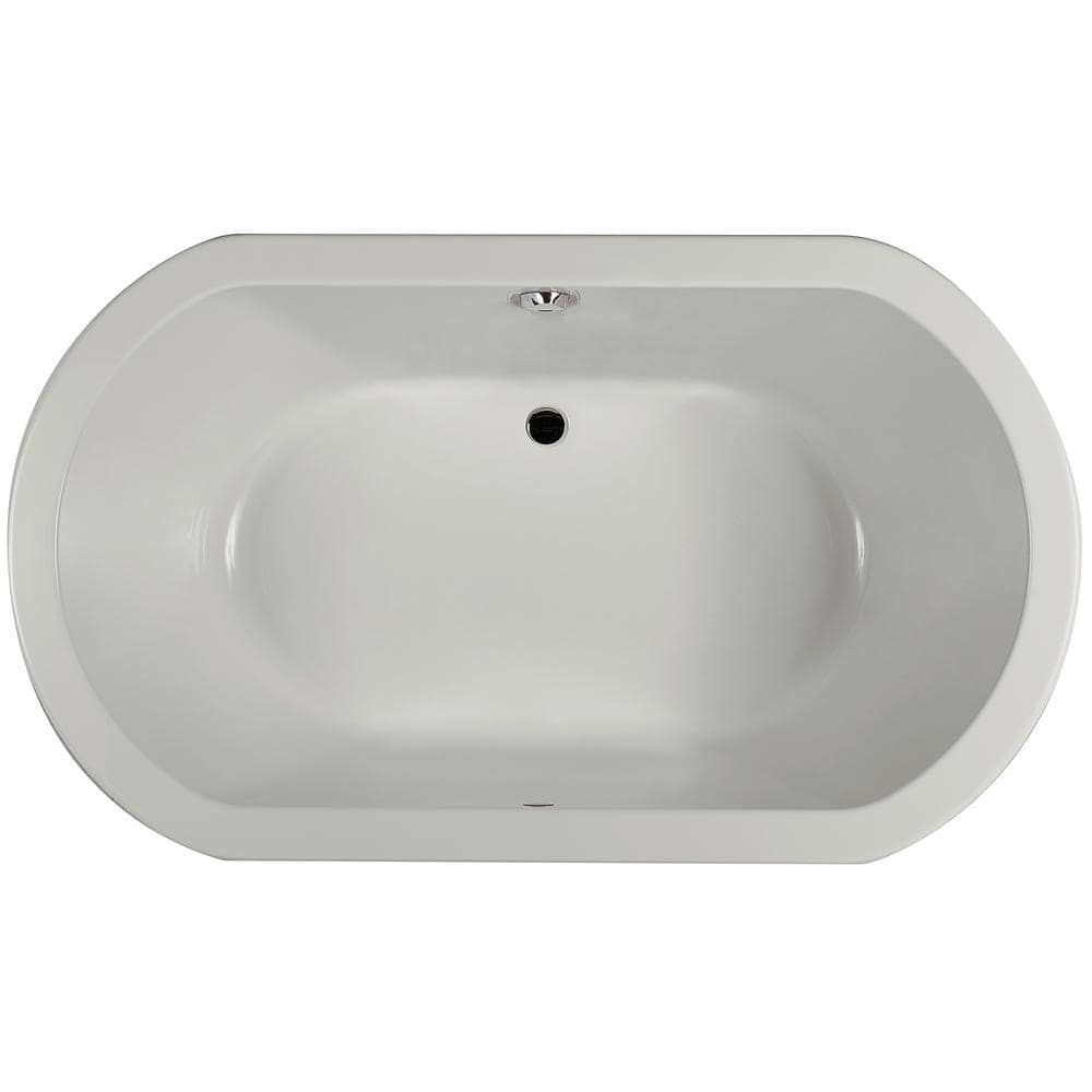 JACUZZI ANZA 66 in. x 36 in. Oval Soaking Bathtub with Center Drain in Oyster