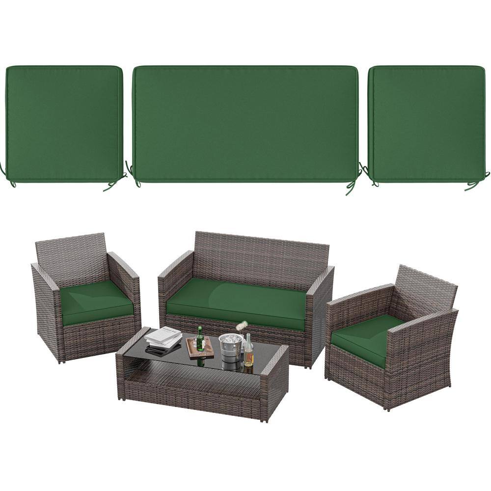 36 in. x 18 in. (3-Piece) Outdoor Patio Replacement Seat Cushions Fit for Loveseat Lounge Chair Furniture Green price history on PriceWatchPro