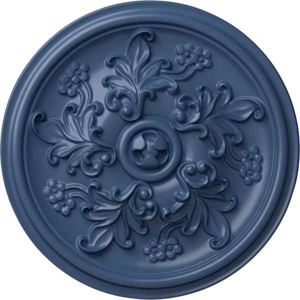 Ekena Millwork 14-1/2" x 2-3/4" Katheryn Urethane Ceiling Medallion (Fits Canopies upto 2-1/8"), Hand-Painted Americana