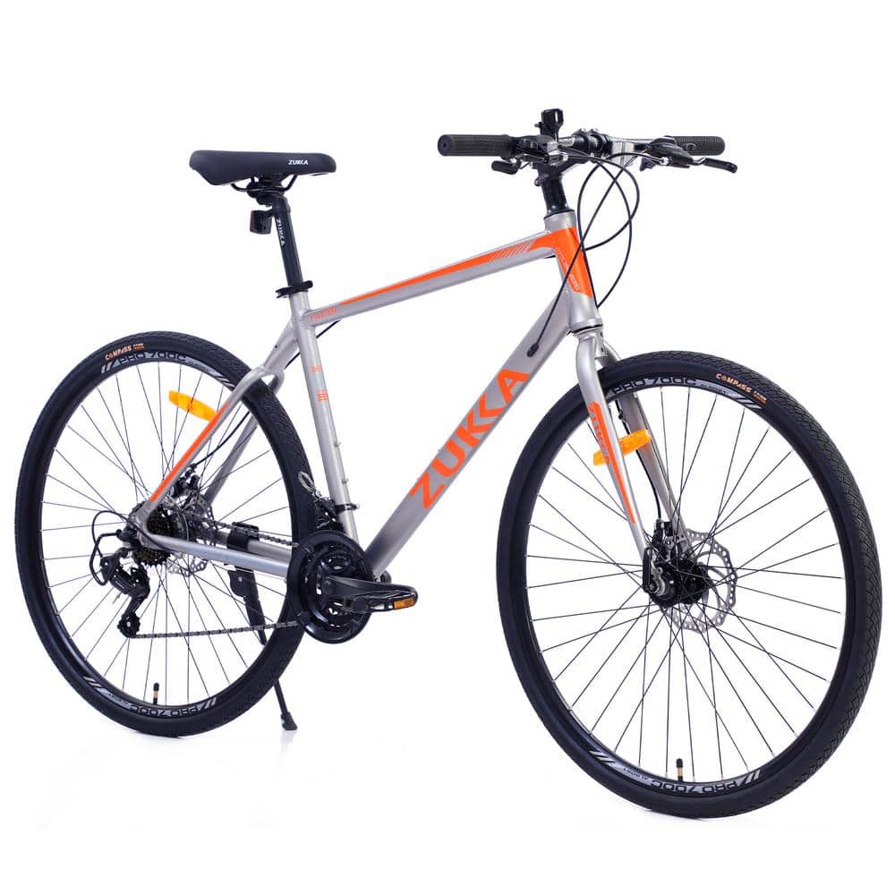 Sudzendf Sudzendf 28 in. Silver 21 Speed Hybrid bike Disc Brake 700 C Road  Bike For men women's City Bicycle ZT20-8 - The Home Depot