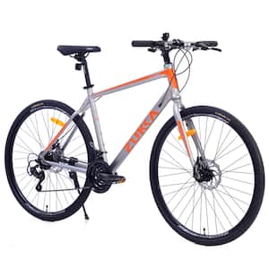 Sudzendf 28 in. Silver 21 Speed Hybrid bike Disc Brake 700 C Road Bike For men women's City Bicycle