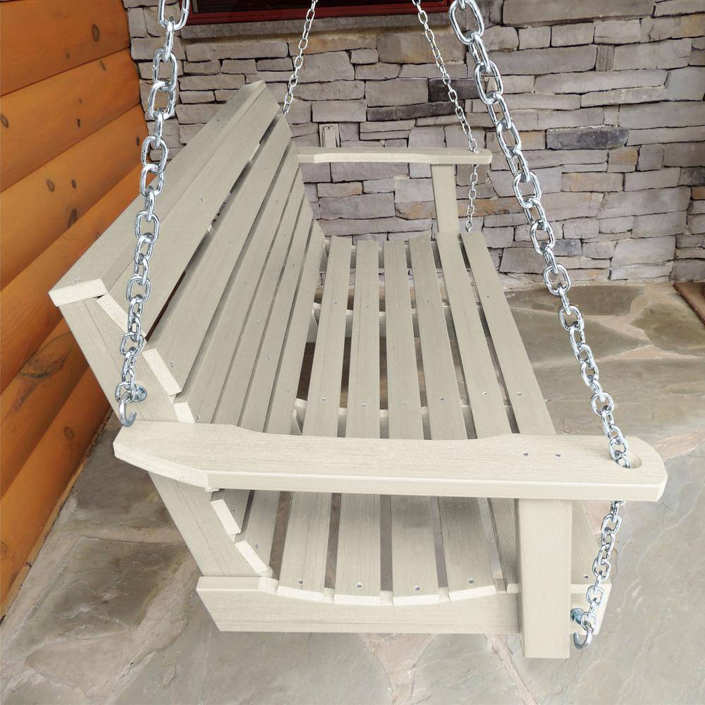Weatherly 5ft Whitewash Recycled Plastic Porch Swing