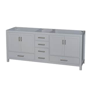 Sheffield 78.5 in. W x 21.5 in. D x 34.25 in. H Double Bath Vanity Cabinet without Top in Gray