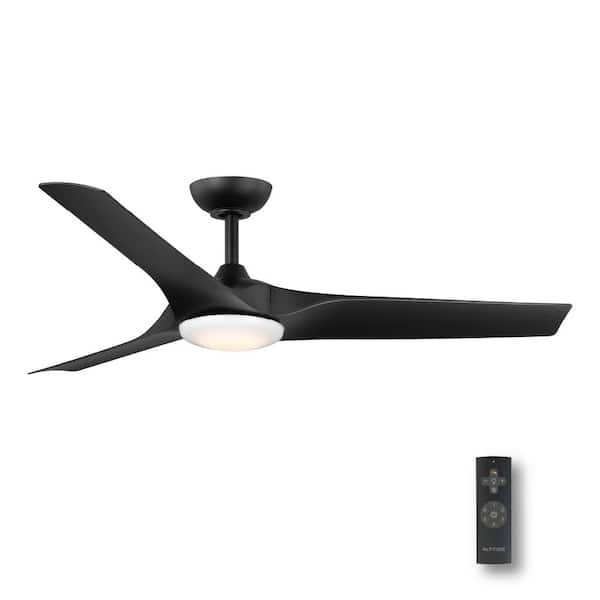 Altitude Gossamer 52 in. Integrated LED Indoor Matte Black Ceiling Fan with Remote Control and White Color Changing Light Kit