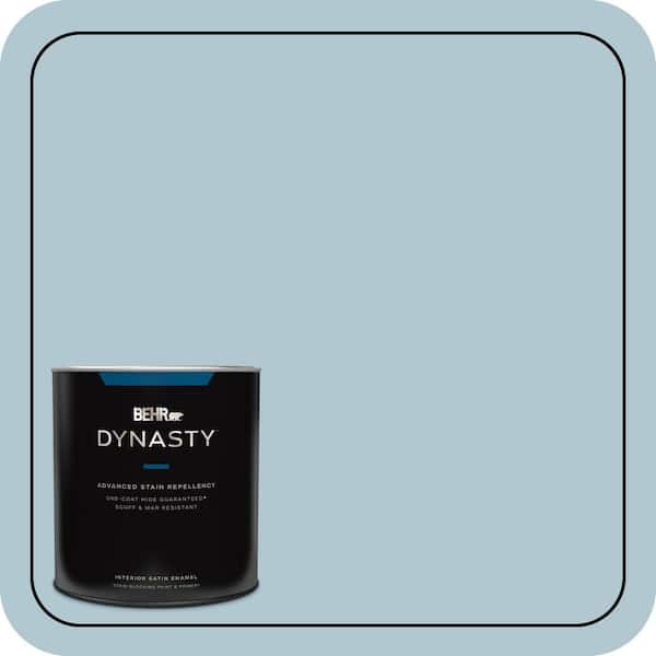 BEHR DYNASTY 1 qt. #T15-8 Elusive Blue Satin Enamel Interior Stain-Blocking Paint and Primer