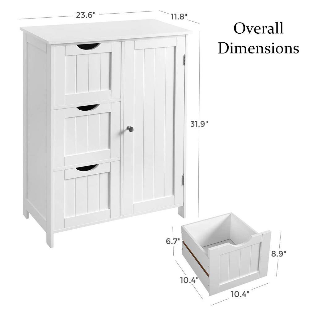 White MDF Living Room Cabinet with Adjustable Shelving