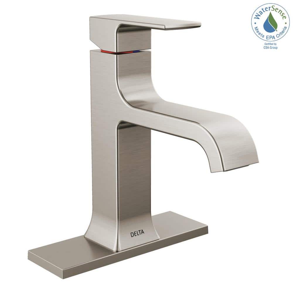Velum Brushed Nickel Single Hole Bathroom Faucet with Drain Assembly