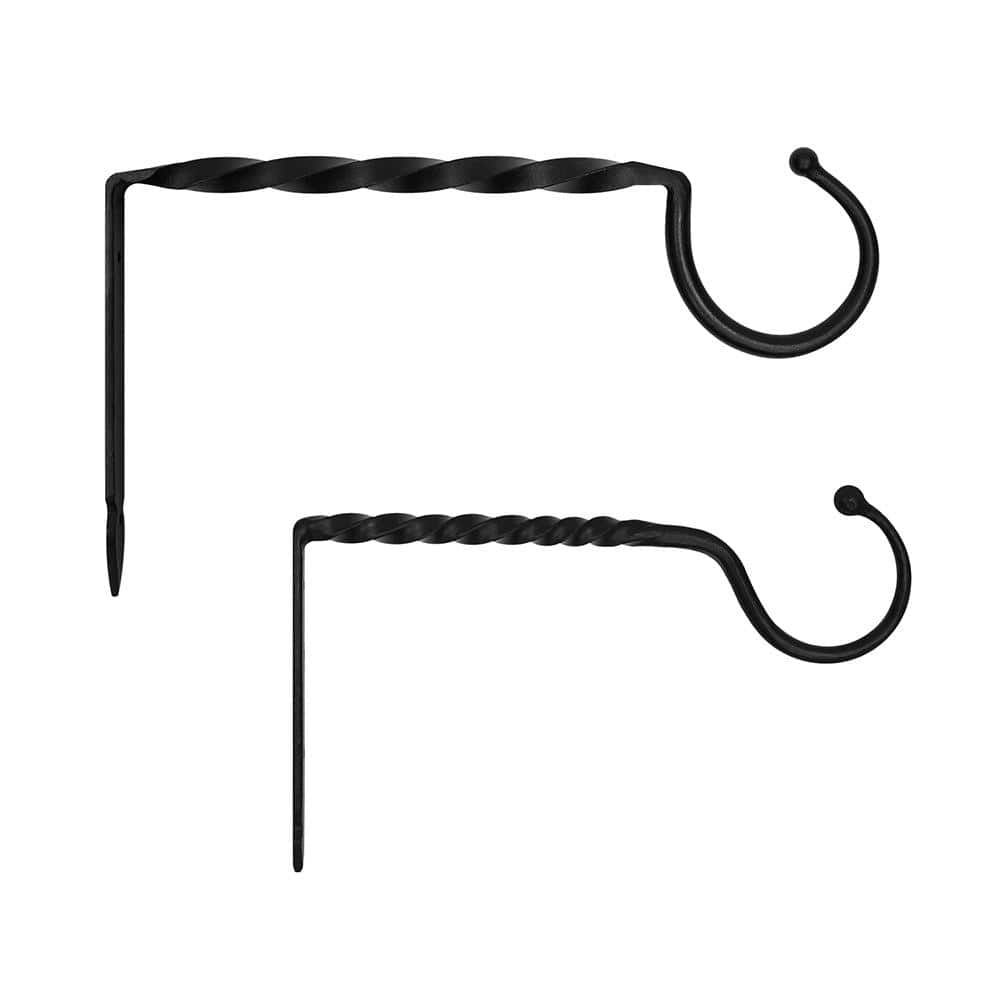 14-Inch Black Wrought Iron Wall Bracket Hook
