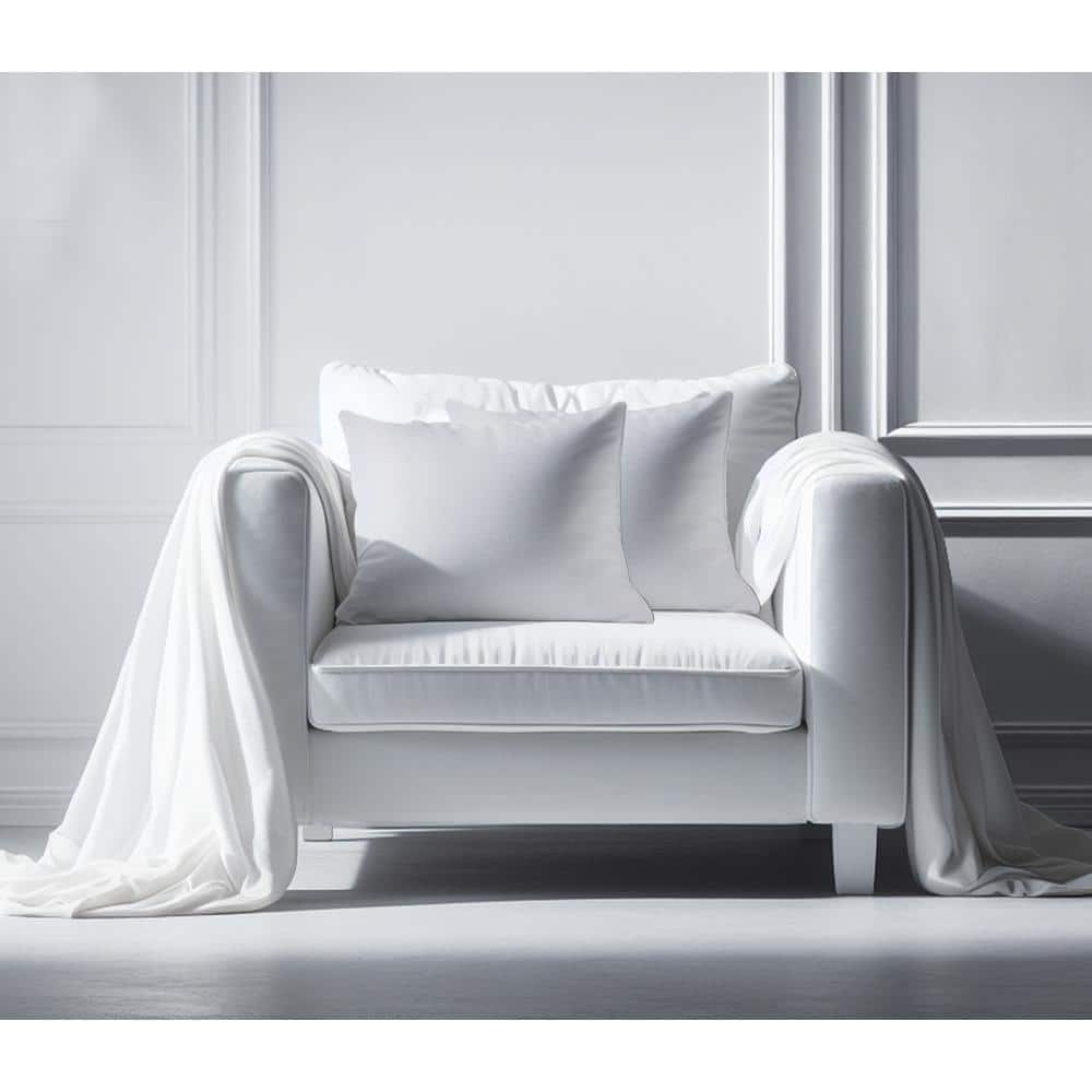 White Velvet Hypoallergenic Down Alternative Throw Pillow Set, 12x20 Inches