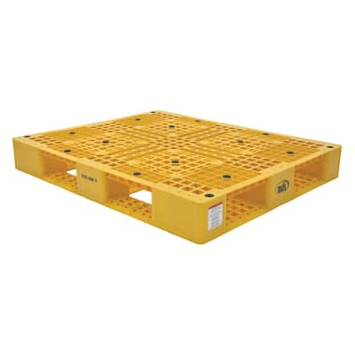 48 in. x 40 in. x 6 in. Yellow Plastic Pallet/Skid