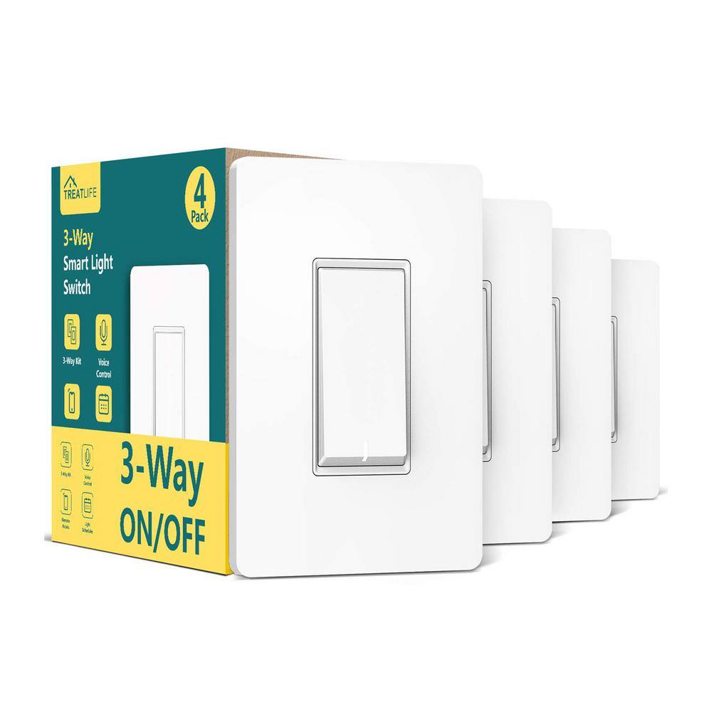 TREATLIFE 2.4 Ghz Specialty Wi-Fi Enabled 3-Way Smart Light Switch ...