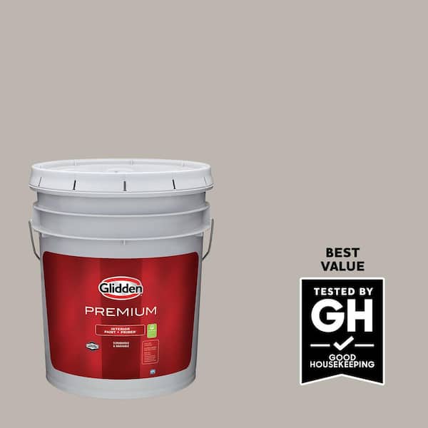 Glidden Premium 5 gal. PPG1022-3 Silver Dollar Satin Interior Latex Paint