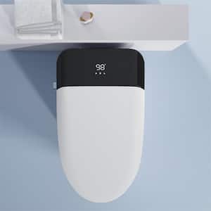 One-Piece Smart Toilet 1.32 GPF Auto Single Flush Round Toilet in White with Warm Water, Remote Control and Heated Seat