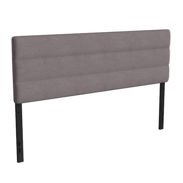 Carnegy Avenue 79 in. W Gray Fabric King Headboard