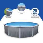 Martinique 21 ft. Round x 52 in. Deep Metal Wall Above Ground Pool Package with 7 in. Top Rail