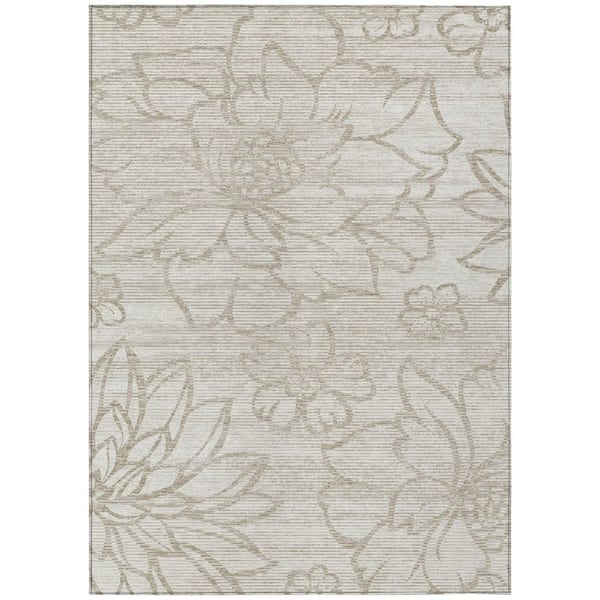 Chantille Machine Washable Indoor/Outdoor Abstract ACN2789 Ivory 9 ft. x 12 ft. Area Rug