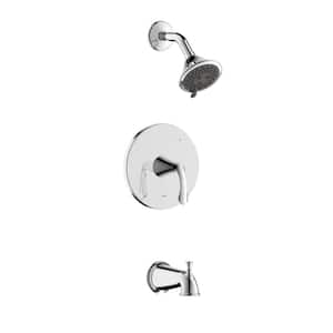 Arts et Metiers Single Handle 3-Spray Regular, Massage and Both Tub and Shower Faucet with Rough-In Valve in Chrome