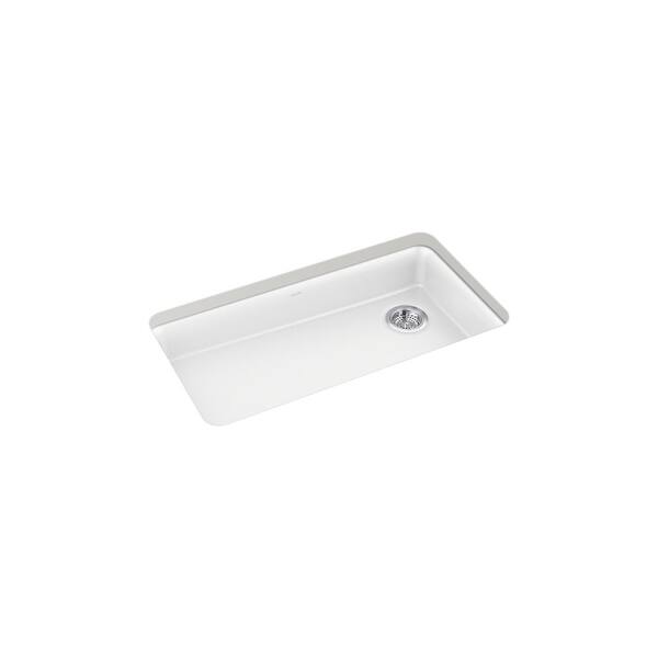 KOHLER Cairn Matte White Granite Composite 33 in. Single