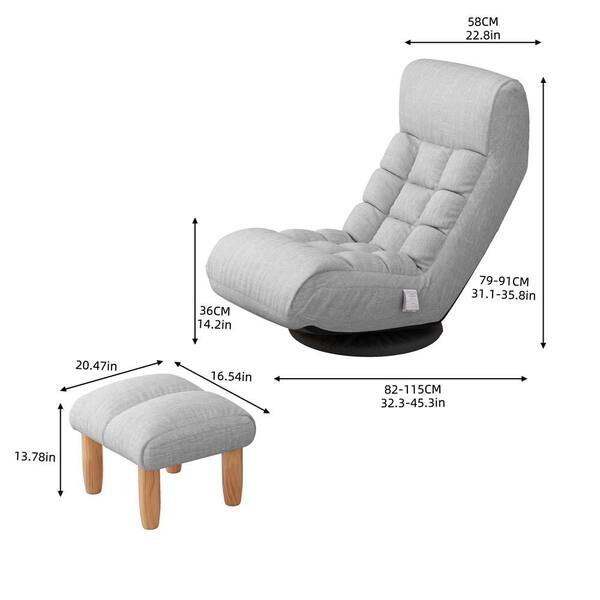 wetiny Gray Fabric Game Chair with Non Adjustable Arms