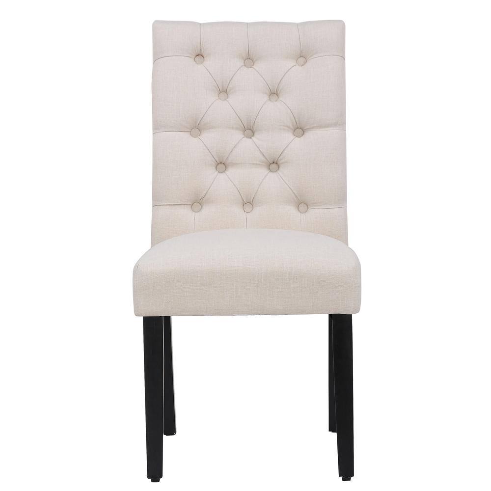 Polytrends Grandview Tufted Dining Chair (Set of 2) Beige