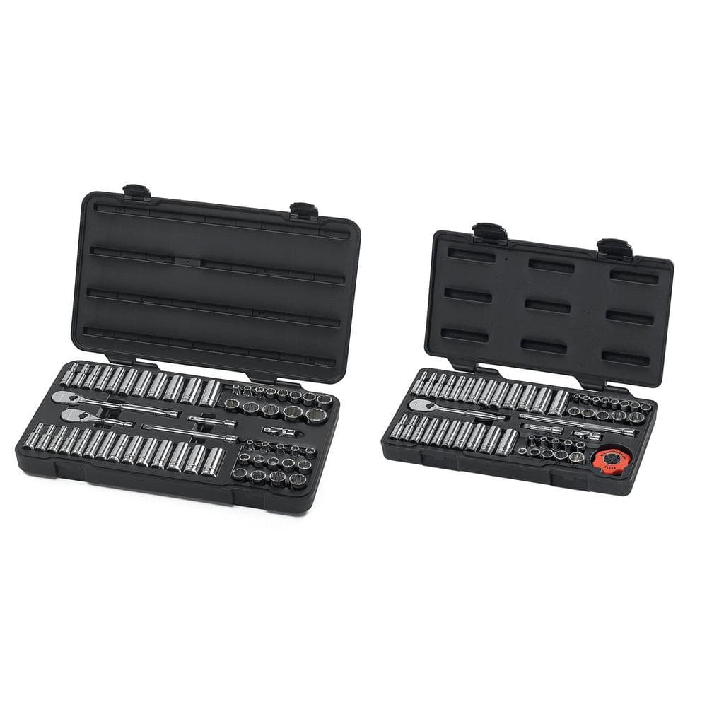 GEARWRENCH 1/4 in. and 3/8 in. Drive 12-Point SAE/Metric Ratchet and Socket  Mechanics Tool Set (108-Piece) 8035108C - The Home Depot