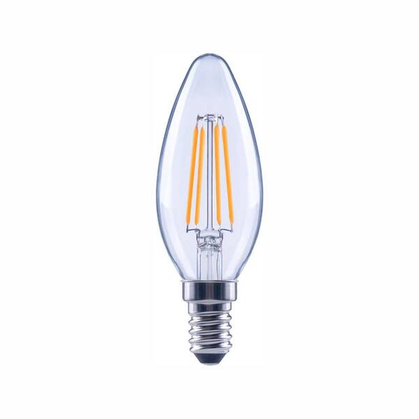Ecosmart 40 Watt Equivalent B11 Dimmable E12 Candelabra Energy Star Clear Glass Led Vintage Edison Light Bulb Soft White 3 Pack Fg The Home Depot
