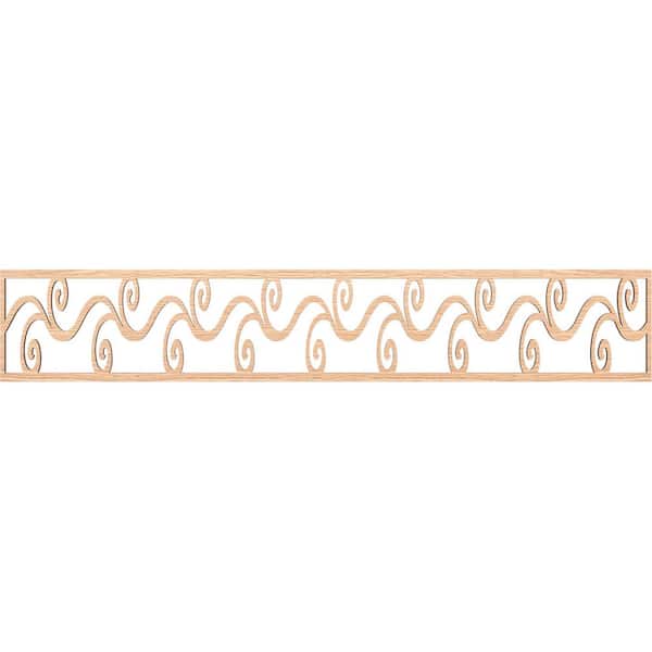 Ekena Millwork Tilden Fretwork 0.25 in. D x 46.625 in. W x 8 in. L Red Oak Wood Panel Moulding