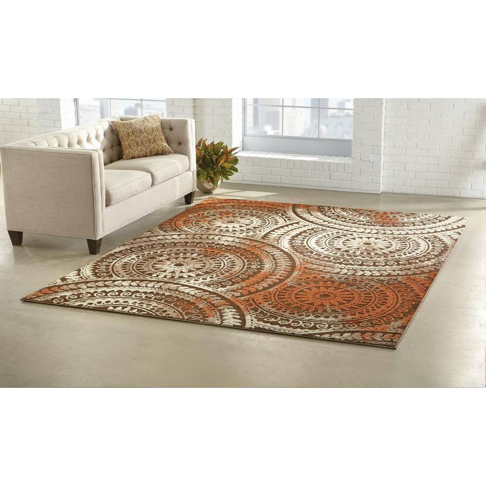Spiral Medallion Ivory 8 ft. x 10 ft. Area Rug - thumbnail 8