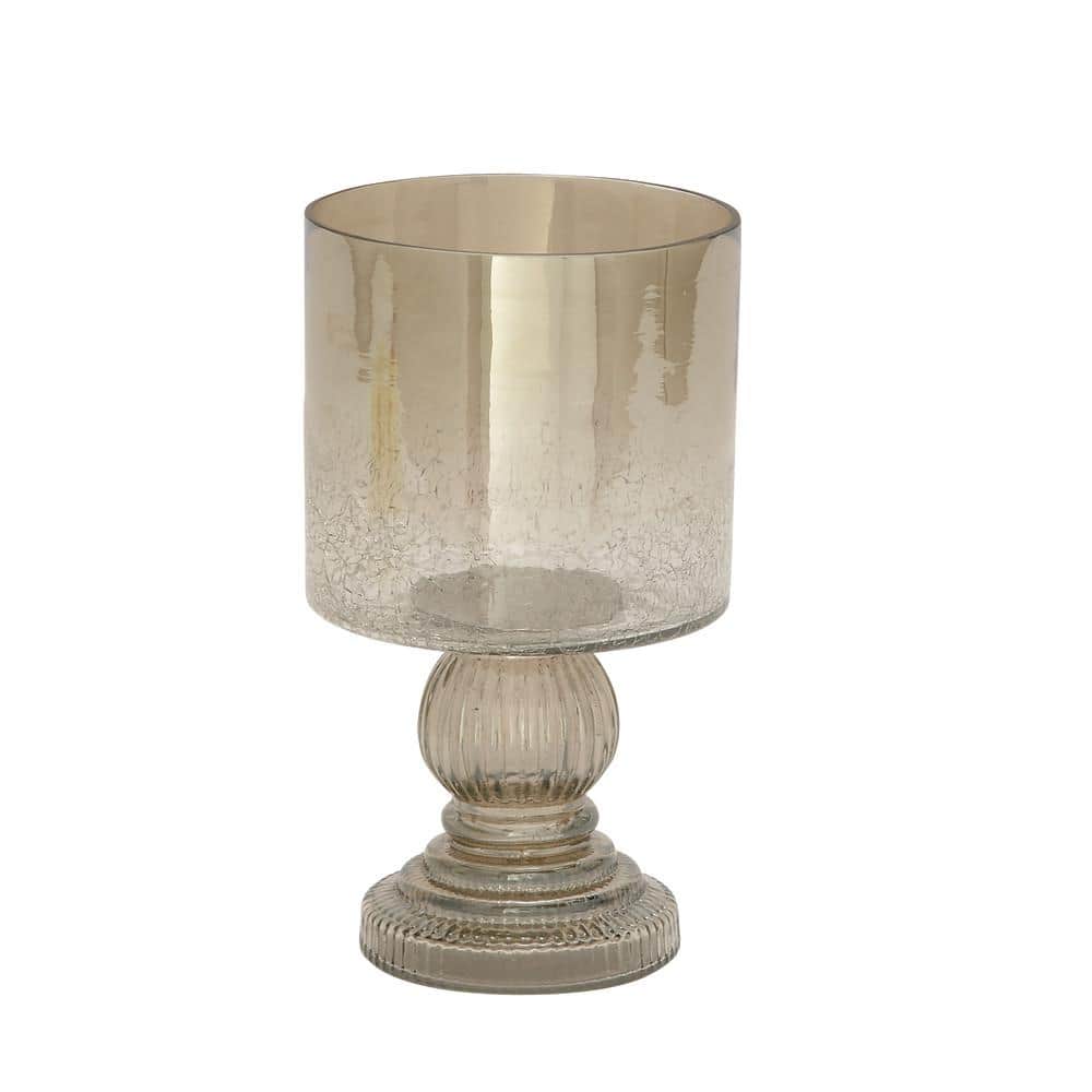 Brass and Glass 11" Traditional Hurricane Candle Lantern
