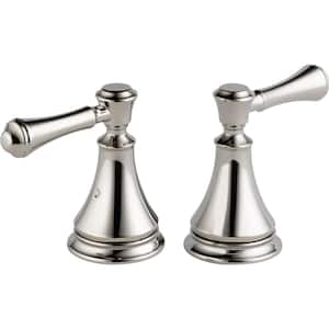 Pair of Cassidy Metal Lever Handles for Roman Tub Faucet in Polished Nickel