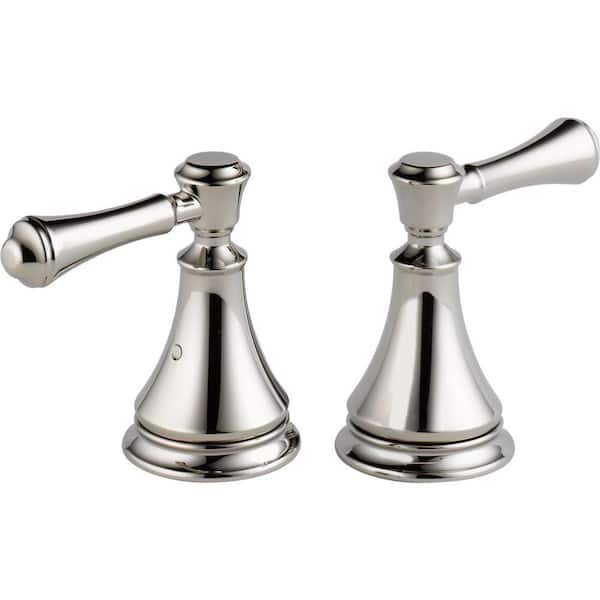Delta Pair of Cassidy Metal Lever Handles for Roman Tub Faucet in Polished Nickel