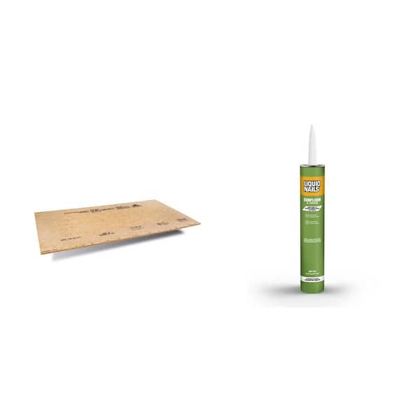 LP Premium 23/32 in. 4 ft. x 8 ft. OSB Sub-Floor and Deck 28 oz. Tan Low VOC Adhesive Combo