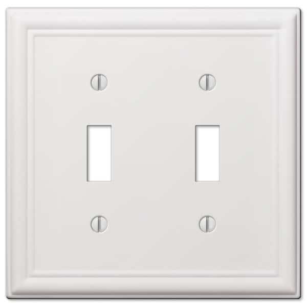 Amerelle Ascher 2-Gang White Toggle Stamped Steel Wall Plate