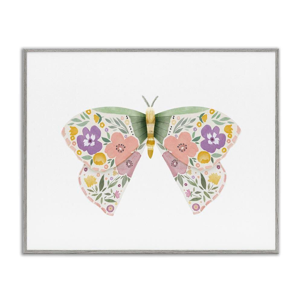 Marigold Floral Moth by Leah Straatsma Gray Framed Animal Giclee Art Print 24 in. x 30 in. price history on PriceWatchPro