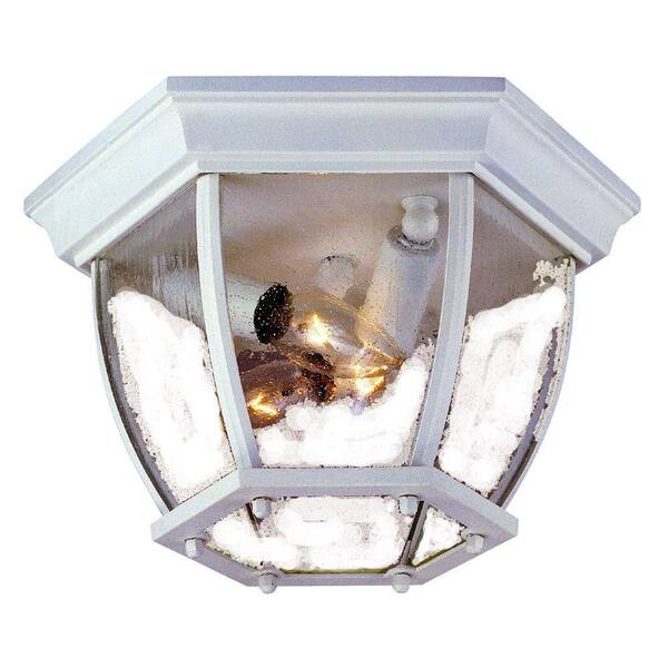Acclaim Lighting Flushmount Collection Ceiling-Mount 3-Light Outdoor Textured White Light Fixture