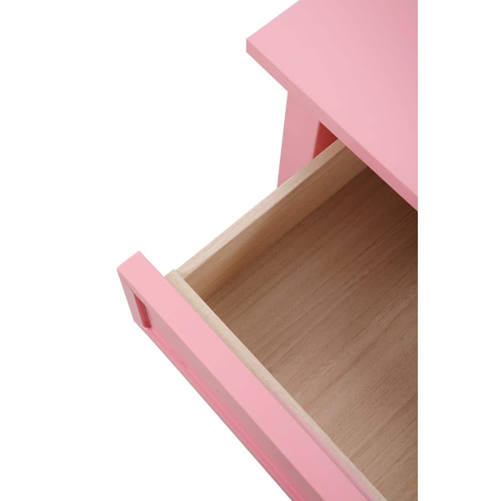 Newton Pink 2-Drawer Nightstand with Open Shelf