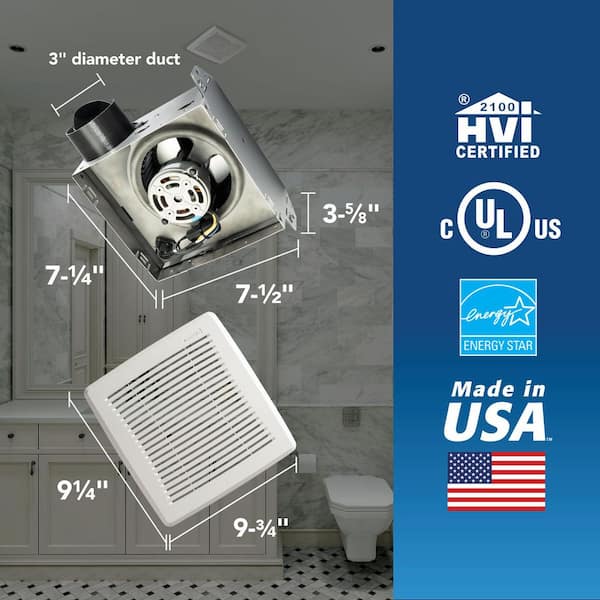 Broan-NuTone Economy 50 CFM, Wall or Ceiling, No Cut, Roomside