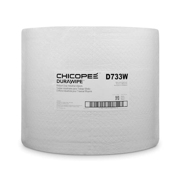 CHICOPEE 13.1 in. x 12.6 in. White Durawipe Medium-Duty Industrial Cleaning Wipes (650/Roll)