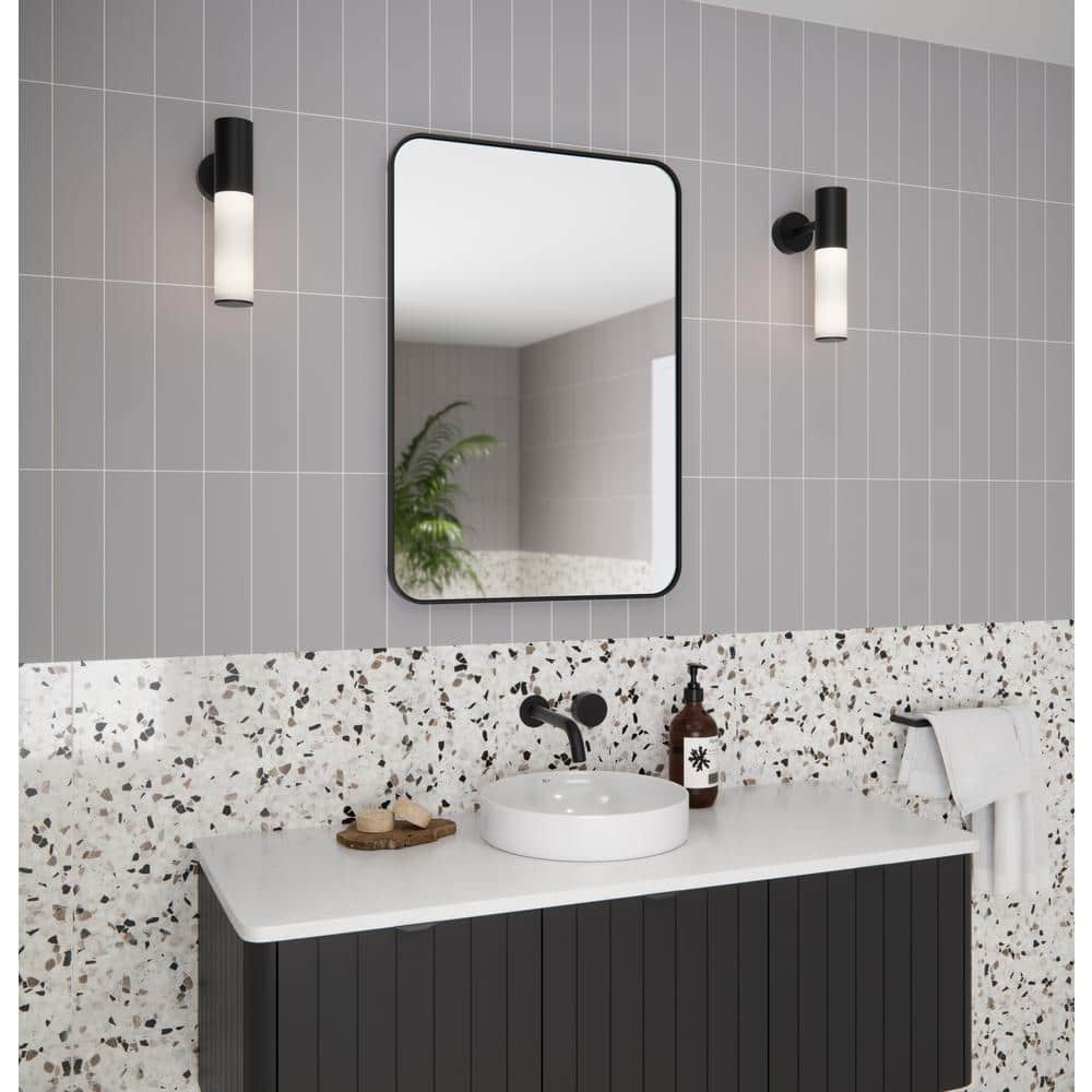 Black Stainless Steel Recessed Medicine Cabinet with Mirror